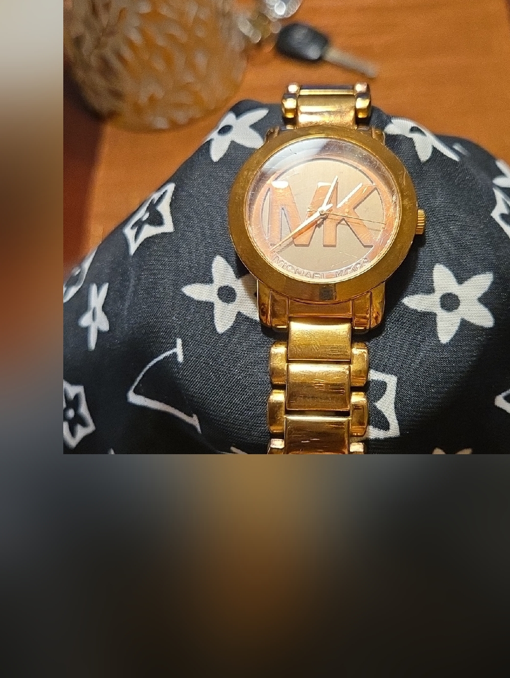 Michael Kors Gold-Tone MK Logo Women's Bracelet Watch